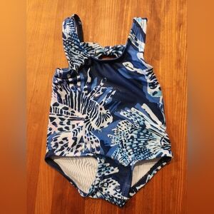 Carter's Blue and White Lionfish Patterned Kids Swimsuit 3 Mo